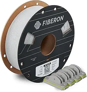 Polymaker Polymaker Fiberon Light Grey PET-GF15 3D Printer Filament 1KG, 15% Glass Fiber Reinforced, High Strength & Heat Resistance, Ideal for Automotive, Industrial & Functional Parts, AMS Compatible