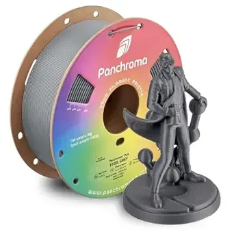Polymaker Polymaker Panchroma PLA Steel Grey 3D Printer Filament, 1kg Spool, Easy to Print, High Speed Printing, Tangle Free, AMS Compatible, Perfect for Toys, Decor, Miniatures, Models & Cosplay