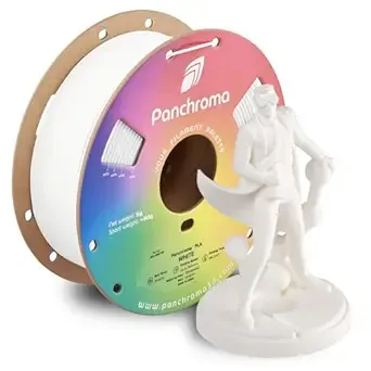 Polymaker Polymaker Panchroma PLA White 3D Printer Filament, 1kg Spool, Easy to Print, High Speed Printing, Tangle Free, AMS Compatible, Perfect for Toys, Decor, Miniatures, Models & Cosplay