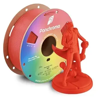Polymaker Polymaker Panchroma PLA Red 3D Printer Filament, 1kg Spool, Easy to Print, High Speed Printing, Tangle Free, AMS Compatible, Perfect for Toys, Decor, Miniatures, Models & Cosplay