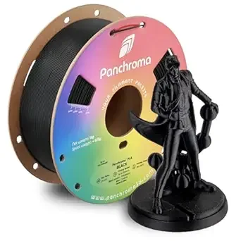 Polymaker Polymaker Panchroma PLA Black 3D Printer Filament, 1kg Spool, Easy to Print, High Speed Printing, Tangle Free, AMS Compatible, Perfect for Toys, Decor, Miniatures, Models & Cosplay