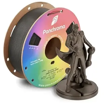 Polymaker Polymaker Panchroma PLA Dark Olive Drab 3D Printer Filament, 1kg Spool, Easy to Print, High Speed Printing, Tangle Free, AMS Compatible, Perfect for Toys, Decor, Miniatures, Models & Cosplay