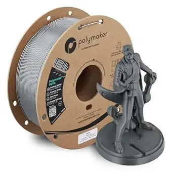 Polymaker Polymaker PETG Silver 3D Printer Filament 1kg, High Speed PETG up to/s, High Strength New Formula, Excellent Layer Adhesion, Warp Free, Compatible with Most 3D Printers