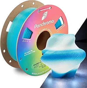Polymaker Polymaker Panchroma Gradient PLA Translucent Blue and Clear 3D Printing Filament 1KG, Premium Gradient PLA, Easy to Print, AMS Compatible, Perfect for Lamp Shades, Vases, Figurines, Ornaments