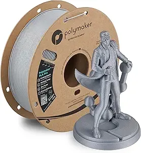 Polymaker Polymaker PLA Pro 3D Printing Filament Metallic Silver 1KG, High-Impact Tough PLA, Fast Printing up to/s, High Speed New Formula, Easy to Print on most FDM Printers, No Enclosure Required