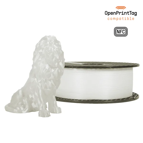 Printed Solid Prusament PLA Blend Pearl White 1kg (NFC)