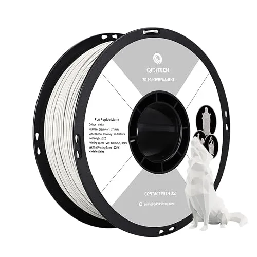 QIDI R QIDI TECHNOLOGY Matte PLA Filament, 3D Printer Filament, 1kg Spool(2.2lbs), Suitable for High-Speed Printing, 3D Printing Filament Fit Most FDM 3D Printers, Matte White