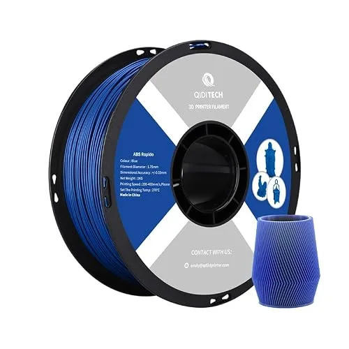 QIDI R QIDI TECHNOLOGY ABS Filament, 3D Printer Filament ABS Rapido 1kg Spool (2.2lbs), Suitable for Hyper Speed Printing, 3D Printing Filament Fit Most FDM 3D Printers, Highly Resistant, Blue
