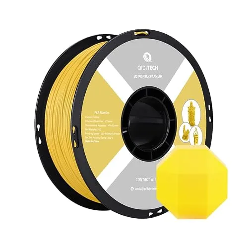 QIDI R QIDI TECHNOLOGY PLA Filament, 3D Printer Filament PLA Rapido, Suitable for High Speed Printing, 3D Printing Filament Fit Most FDM 3D Printers, 1 KG Spool (2.2lbs), Yellow