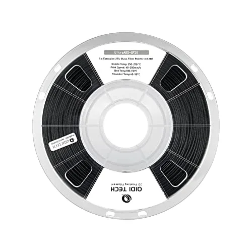 QIDI R QIDI TECHNOLOGY Glass Fiber ABS Filament, ABS-GF25 3D Printer Filament Fit Most FDM 3D Printers, Frosted Texture, High Hardness, High Interlayer Bond Strength, 1KG Spool, Black