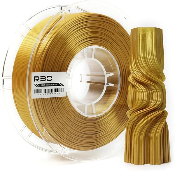 R3D R3D High Speed PLA Pro Filament 1KG, 3D Printer Filament for 30-/s High-Speed Printing, Dimensional Accuracy +/-, Plastic Spool, Compatible with AMS (Silk Gold)