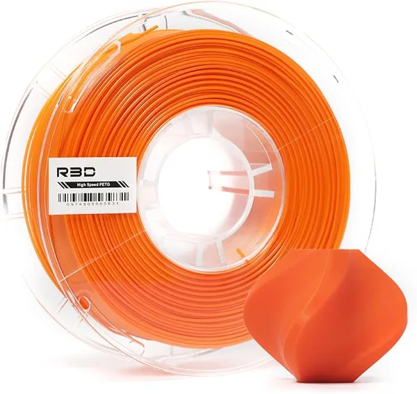 R3D R3D High Speed PETG PRO Filament 1KG, 3D Printer Filament for 30-/s High-Speed Printing, Dimensional Accuracy +/-, Plastic Spool, Compatible with AMS (Orange)