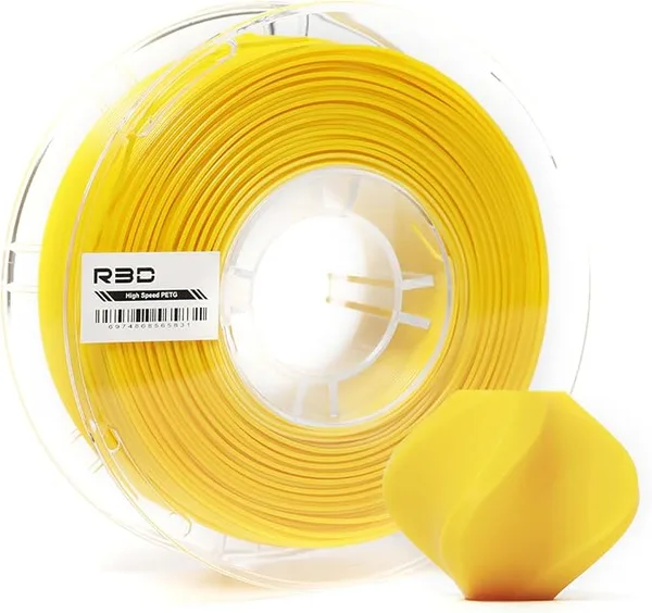R3D R3D High Speed PETG PRO Filament 1KG, 3D Printer Filament for 30-/s High-Speed Printing, Dimensional Accuracy +/-, Plastic Spool, Compatible with AMS (Yellow)