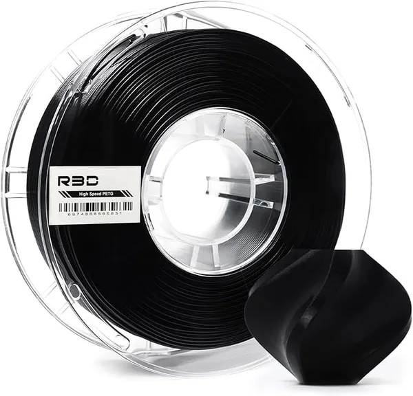 R3D R3D High Speed PETG PRO Filament 1KG, 3D Printer Filament for 30-/s High-Speed Printing, Dimensional Accuracy +/-, Plastic Spool, Compatible with AMS (Black)
