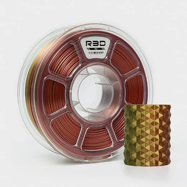 R3D R3D Dual Color Silk PLA Filament, Co-Extrusion 3D Printer Filament, 30-/s High Speed PLA, Dimensional Accuracy +/-, 1KG Plastic Spool (Silk Autumn)