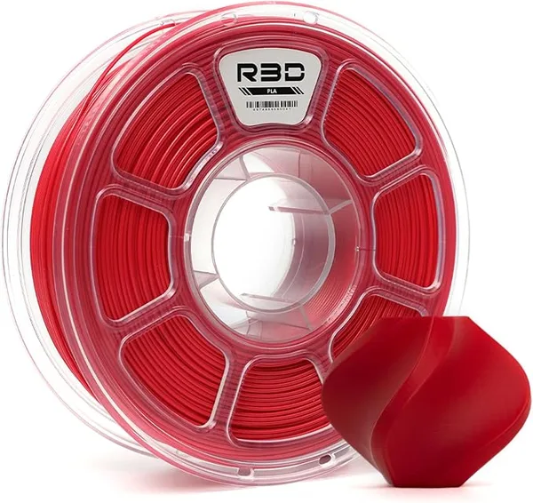 R3D R3D PLA Filament, 0-/s High Speed PLA Printing, Dimensional Accuracy +/-, 1KG (2.2lbs) Clear Plastic Spool 3D Printer Filament (Red)