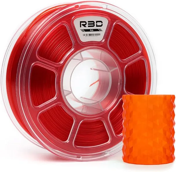 R3D R3D PLA Filament, 0-/s High Speed PLA Printing, Dimensional Accuracy +/-, 1KG (2.2lbs) Clear Plastic Spool 3D Printer Filament (Transparent Red)