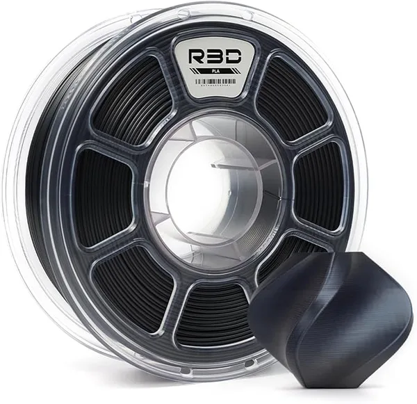 R3D R3D PLA Filament, 0-/s High Speed PLA Printing, Dimensional Accuracy +/-, 1KG (2.2lbs) Clear Plastic Spool 3D Printer Filament (Silk Black)