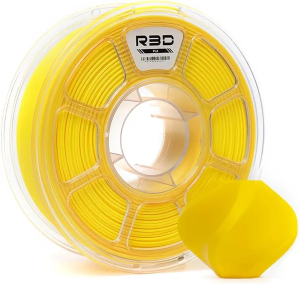 R3D R3D PLA Filament, 0-/s High Speed PLA Printing, Dimensional Accuracy +/-, 1KG (2.2lbs) Clear Plastic Spool 3D Printer Filament (Yellow)