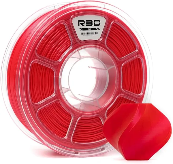 R3D R3D PLA Filament, 0-/s High Speed PLA Printing, Dimensional Accuracy +/-, 1KG (2.2lbs) Clear Plastic Spool 3D Printer Filament (Fluorescent Red)