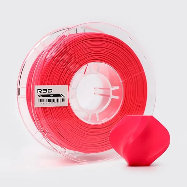 R3D R3D ASA Filament, 1KG 3D Printer Filament, Heat & Weather Resistant, Dimensional Accuracy +/-, Perfect for Outdoor Functional Parts, Compatible with AMS (Fluorescent Red)