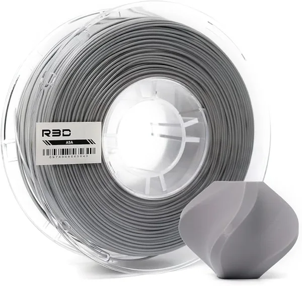 R3D R3D ASA Filament, 1KG 3D Printer Filament, Heat & Weather Resistant, Dimensional Accuracy +/-, Perfect for Outdoor Functional Parts, Compatible with AMS (Gray)
