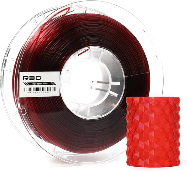 R3D R3D High Speed PETG PRO Filament 1KG, 3D Printer Filament for 30-/s High-Speed Printing, Dimensional Accuracy +/-, Plastic Spool, Compatible with AMS (Transparent Red)