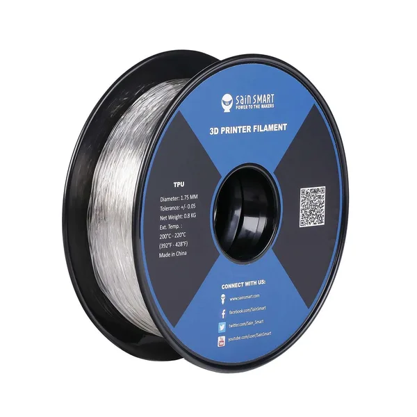 SainSmart Clear, Flexible TPU Filament 0.8kg/1.76lb