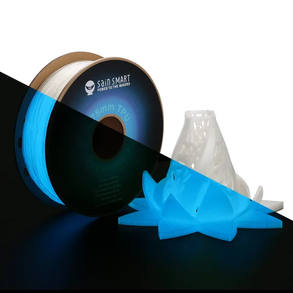 SainSmart Glow-in-the-dark, Luminous Blue, Flexible TPU Filament 1kg/2.2lb