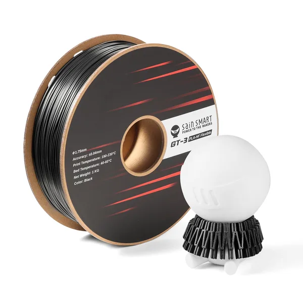 SainSmart GT-3 High Flowability Flexible PLA Filament, 1KG, ±, Black/White
