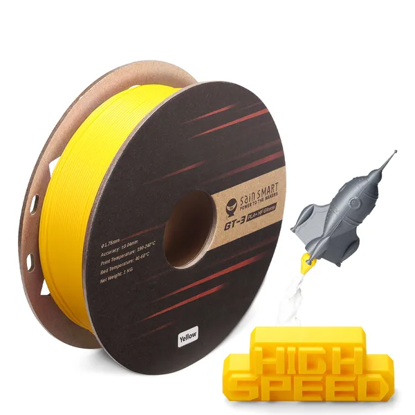 SainSmart GT-3 High Speed Glossy PLA+ Filament, 1KG, ±, Cyan/Magenta/Yellow/Silver