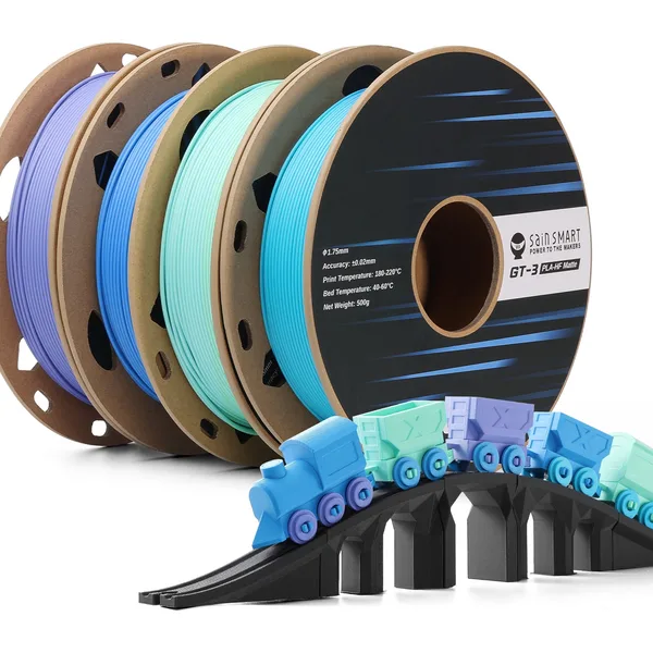 SainSmart GT-3 High Speed Four-Color Bundle Matte PLA Filament 500g X 4 Spools, 4.4lbs (2kg) Blue, Green, Violet, Indigo