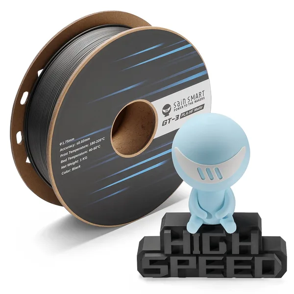 SainSmart GT-3 High Speed Matte PLA Filament, 1KG, ±, Black/White/Teal/Mint/Red/Grey