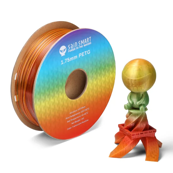 SainSmart Translucent Rainbow PRO-3 PETG Filament, 1kg