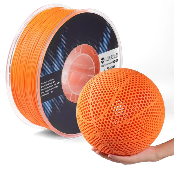 SainSmart PEBA Filament Flexible High Rebound 90A 1KG, Super TPU with 78% High Rebound, 20% Lighter & 2X Faster Printing, Nylon-Based Strength, Adjustable Flexibility