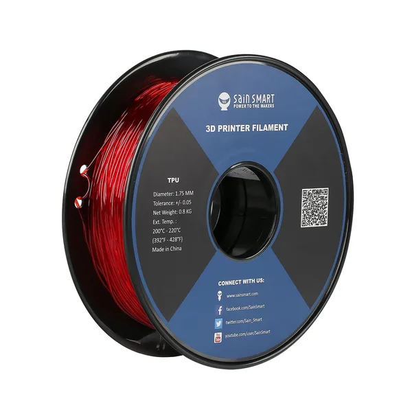 SainSmart Red, Flexible TPU Filament 0.8kg/1.76lb