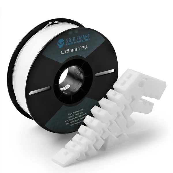 SainSmart Flexible 87A TPU Filament, 1kg, Transparent