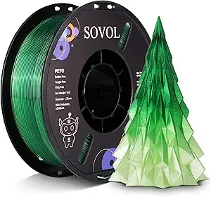 Sovol Sovol 3D Printer PETG Filament, Gradient Multicolors Filaments Material, 1kg (2.2lbs), Dimensional Accuracy +/-, Fit Most FDM Printer, Green