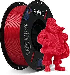 Sovol Sovol 3D Printer PETG Filament 1KG (2.2lbs), High Precision, Strong Toughness, Wiring Tightness, Dimensional Accuracy +/-, 3D Printing PETG Filaments, Red