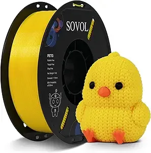 Sovol Sovol 3D Printer PETG Filament 1KG (2.2lbs), High Precision, Strong Toughness, Wiring Tightness, Dimensional Accuracy +/-, 3D Printing PETG Filaments, Yellow