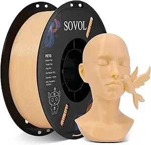 Sovol Sovol 3D Printer PETG Filament 1KG (2.2lbs), High Precision, Strong Toughness, Wiring Tightness, Dimensional Accuracy +/-, 3D Printing PETG Filaments, Skin