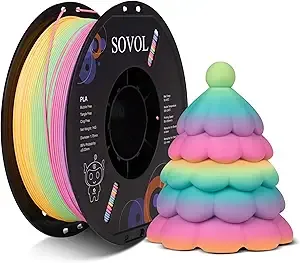 Sovol Sovol 3D Printer Matte Multicolored Fast Change Gradient Rainbow PLA 1kg (2.2 lbs) Spool 3D Printing Materials, Dimensional Accuracy +/-, Matte Guava