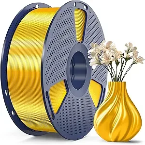 SUNLU SUNLU 3D Printer Silk Filament,Shiny Silk PLA Filament, Smooth Silky Surface, Great Easy to Print for 3D Printers, Dimensional Accuracy +/-, Silk Light Gold 1KG