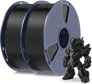 SUNLU SUNLU High Speed PLA Meta Filament, 2KG PLA 3D Printer Filament, Tougher Neatly Wound 3D Filament, Dimensional Accuracy +/-, 2kg Total, 1kg per Spool, Pack of 2, Black+Black