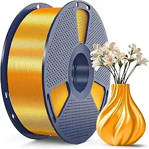 SUNLU SUNLU 3D Printer Silk Filament,Shiny Silk PLA Filament, Smooth Silky Surface, Great Easy to Print for 3D Printers, Dimensional Accuracy +/-, Silk Brass 1KG