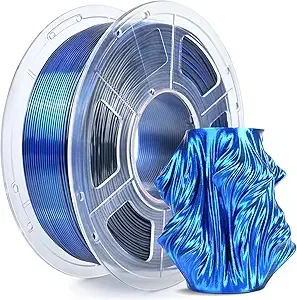 SUNLU SUNLU Silk Dual Color Pla Filament, Silk PLA 3D Printer Filament, Shiny Silk Texture, Dimensional Accuracy +/-, 1KG Spool (2.2 lbs), PLA Silk Dual Color (Black Blue)