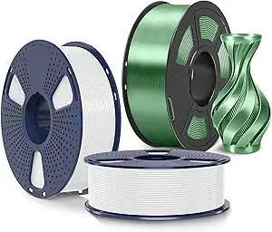 SUNLU SUNLU PLA+2.0 3D Printer Filament White+White 2KG and SUNLU 3D Printer Silk Filament Silk Bronze 1KG