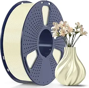 SUNLU SUNLU TPU-Silk 3D Printer Filament, 98A TPU Filament, Glossy Silk Surface 3D Filament, Flexible 3D Printing Filament, Dimensional Accuracy +/-, 1kg(2.2lbs) Spool, Cream White