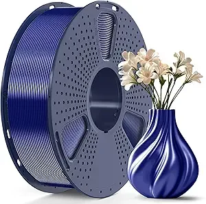 SUNLU SUNLU TPU-Silk 3D Printer Filament, 98A TPU Filament, Glossy Silk Surface 3D Filament, Flexible 3D Printing Filament, Dimensional Accuracy +/-, 1kg(2.2lbs) Spool, Dark Blue