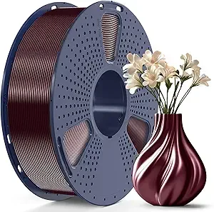 SUNLU SUNLU TPU-Silk 3D Printer Filament, 98A TPU Filament, Glossy Silk Surface TPU Filament, Flexible TPU 3D Printing Filament, Dimensional Accuracy +/-, 1kg(2.2lbs) Spool, Burgundy Red